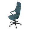 Kancelářské křeslo, houpací mechanismus, modrá ekokůže, KA-T8426 GRN