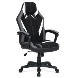 Herní křeslo, houpací mechanismus, černá látka, KA-Y326 GREY