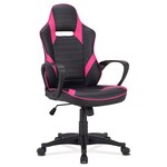 Herní křeslo, houpací mechanismus, černá ekokůže, KA-Y207 PINK