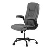 Kancelářské křeslo, houpací mechanismus, šedá ekokůže, KA-Y344 GREY