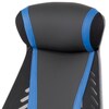 Herní křeslo, houpací mechanismus, černá ekokůže, KA-Y213 BLUE