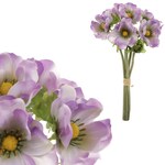 Sasanka - umělá kytice, 6 květů, barva světle fialová