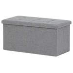 Taburet s úložným prostorem, šedá, jemně hrubá látka, TAB-462 GREY2