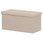 Taburet s úložným prostorem, béžová, látka, TAB-462 CRM2
