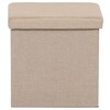 Taburet s úložným prostorem, béžová, látka, TAB-461 CRM2