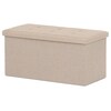 Taburet s úložným prostorem, béžová, látka, TAB-462 CRM2
