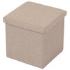 Taburet s úložným prostorem, béžová, látka, TAB-461 CRM2