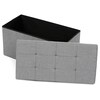 Taburet s úložným prostorem, šedá, jemně hrubá látka, TAB-462 GREY2