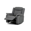 Polohovací křeslo, elektrické zabudované ovládání, šedá, ekokůže, TV-4119 GREY