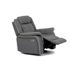 Polohovací křeslo, elektrické zabudované ovládání, šedá, ekokůže, TV-4119 GREY