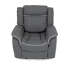 Polohovací křeslo, elektrické zabudované ovládání, šedá, ekokůže, TV-4119 GREY