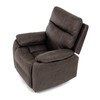 Relaxační křeslo, elektrické bezdrátové ovládání, hnědá, látka vintage, TV-4094 BR3