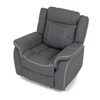 Polohovací křeslo, elektrické zabudované ovládání, šedá, ekokůže, TV-4119 GREY