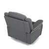 Polohovací křeslo, elektrické zabudované ovládání, šedá, ekokůže, TV-4119 GREY