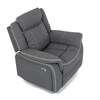 Polohovací křeslo, elektrické zabudované ovládání, šedá, ekokůže, TV-4119 GREY