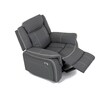 Polohovací křeslo, elektrické zabudované ovládání, šedá, ekokůže, TV-4119 GREY