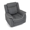 Polohovací křeslo, elektrické zabudované ovládání, šedá, ekokůže, TV-4119 GREY