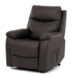 Polohovací křeslo, elektrické kabelové ovládání, hnědá, látka vintage, TV-5874 BR