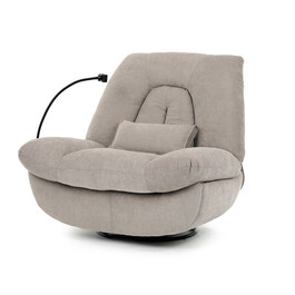 Polohovací křeslo, elektrické zabudované ovládání, béžová, látka, TV-7081 LAN2