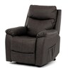 Polohovací křeslo, elektrické kabelové ovládání, hnědá, látka vintage, TV-5874 BR