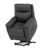 Polohovací křeslo, elektrické kabelové ovládání, šedá, látka vintage, TV-5874 GREY