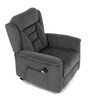Polohovací křeslo, elektrické kabelové ovládání, šedá, látka, TV-7072 GREY2