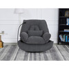 Polohovací křeslo, elektrické zabudované ovládání, šedá, látka, TV-7089 GREY2