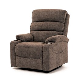 Křeslo polohovací, elektrické kabelové ovládání, béžová látka, TV-S8348 CRM2