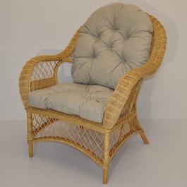 Ratanové křeslo Florida medové polstr tmavě béžový melír