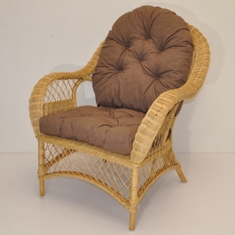 Ratanové křeslo Florida medové polstr hnědý melír