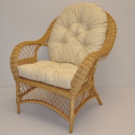 Ratanové křeslo Florida medové polstr béžový melír