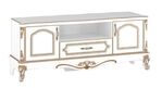 BABYLON luxusní televizní stolek stolek, bílá/zlatá