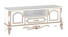BABYLON luxusní televizní stolek stolek, bílá/zlatá