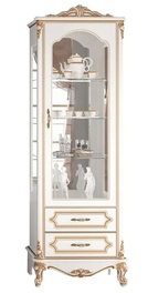BABYLON luxusní vitrína levá, bílá/zlatá