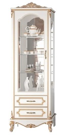 BABYLON luxusní vitrína pravá, bílá/zlatá