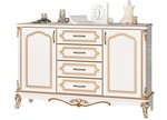 BABYLON luxusní komoda, barva bílá/zlatá