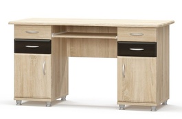 Pracovní stůl CRUBE 2, dub Sonoma / wenge