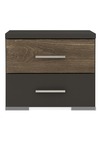 AGADIR noční stolek, antracit/dub grunge colonial