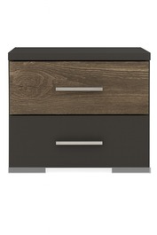 AGADIR noční stolek, antracit/dub grunge colonial