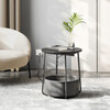 Odkládací stolek 45x45x50cm, mdf, černá, AKF-E1028 BK