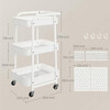 Pojízdný úložný vozík bílá, APV-E1037 WT