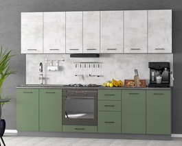 Kuchyně ALIMENA 260 barva zelená/beton