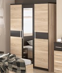 Šatní skříň 3D VERONIKA dub sonoma/wenge/zrcadlo