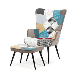 Relaxační křeslo, vícebarevná, sametová látka, AK-303 PW2