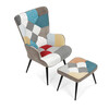 Relaxační křeslo, vícebarevná, sametová látka, AK-303 PW2