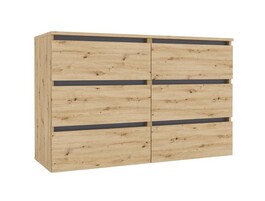 IDEA šuplíková komoda 1200, Oak Artisan / Grafite grey