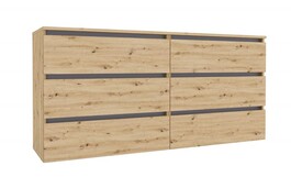 IDEA šuplíková komoda 1600, Oak Artisan / Grafite grey