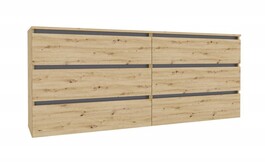 IDEA šuplíková komoda 1800, Oak Artisan / Grafite grey