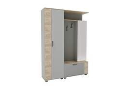 MIRA předsíňová stěna se zrcadlem, Chinchilla grey / Grey craft oak