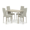Jídelní set s 4 židlemi, 110x70x75cm travertin, ASE-1039 CRM2